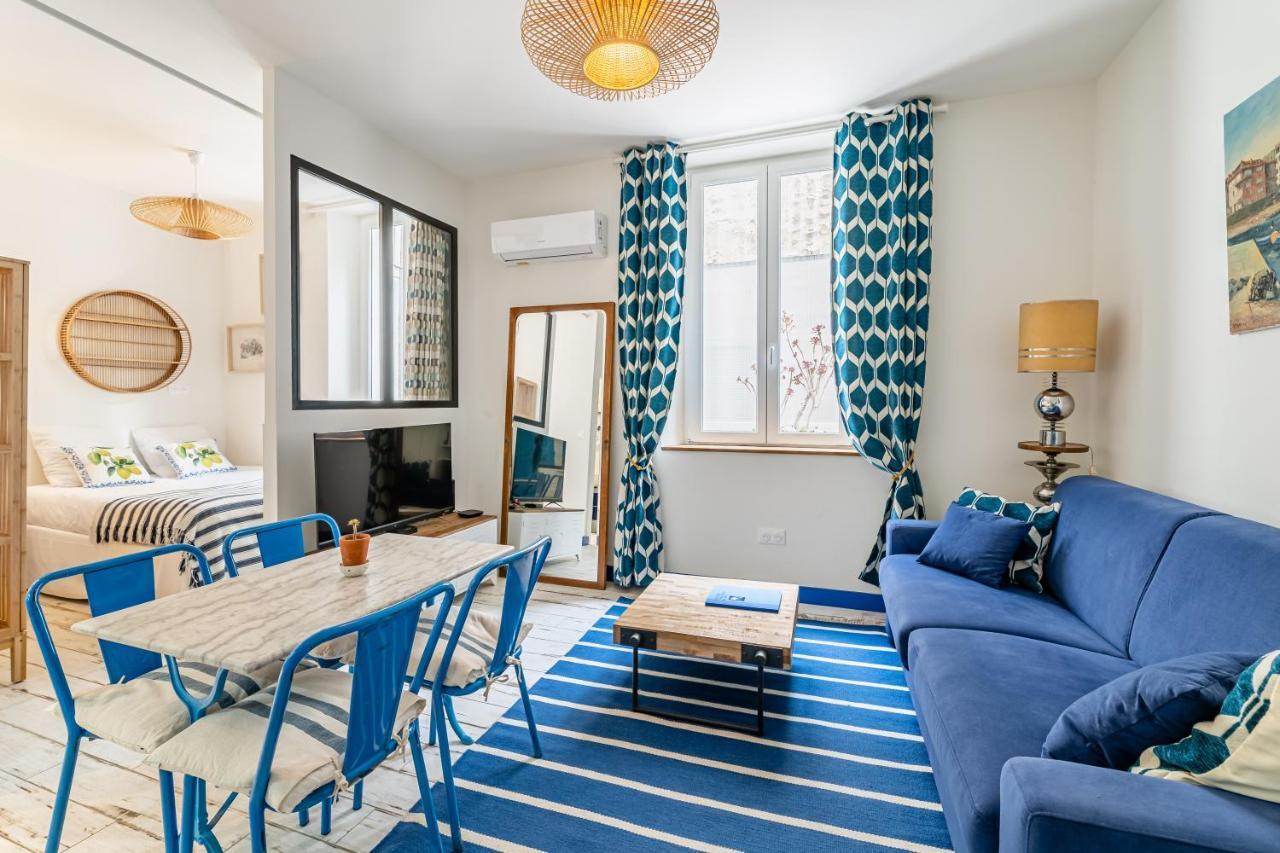 Studio Bleu 29M2, 120M Vieux-Port , Clim ,Wifi, Acces Autonome Avec Code Marsella Exterior foto