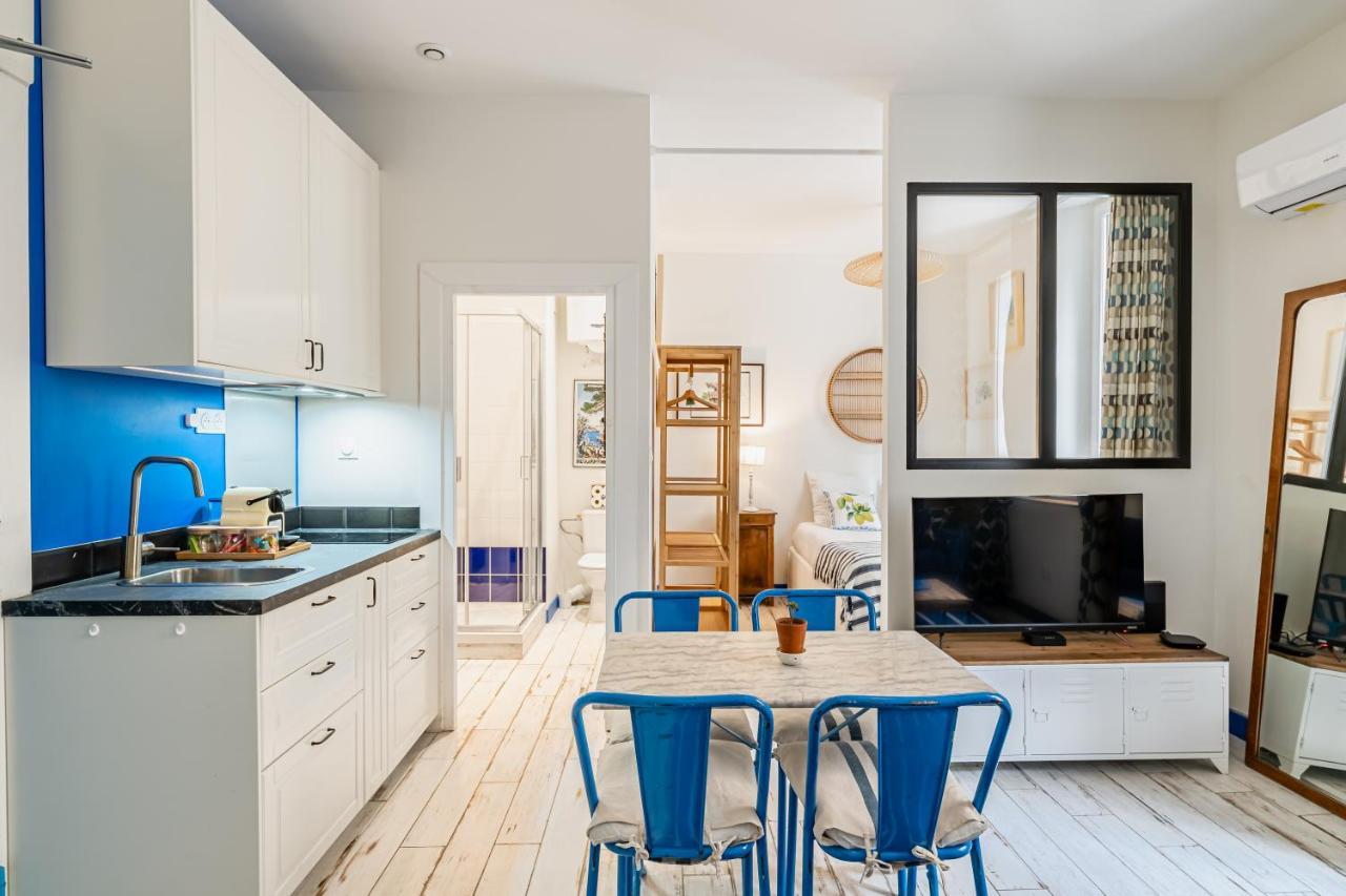 Studio Bleu 29M2, 120M Vieux-Port , Clim ,Wifi, Acces Autonome Avec Code Marsella Exterior foto